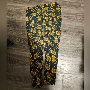 T/C LuLaRoe Black and Yellow Patterned Leggings